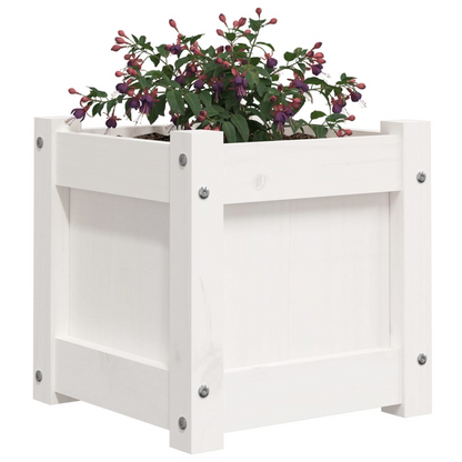 White Solid Pine Garden Planters 