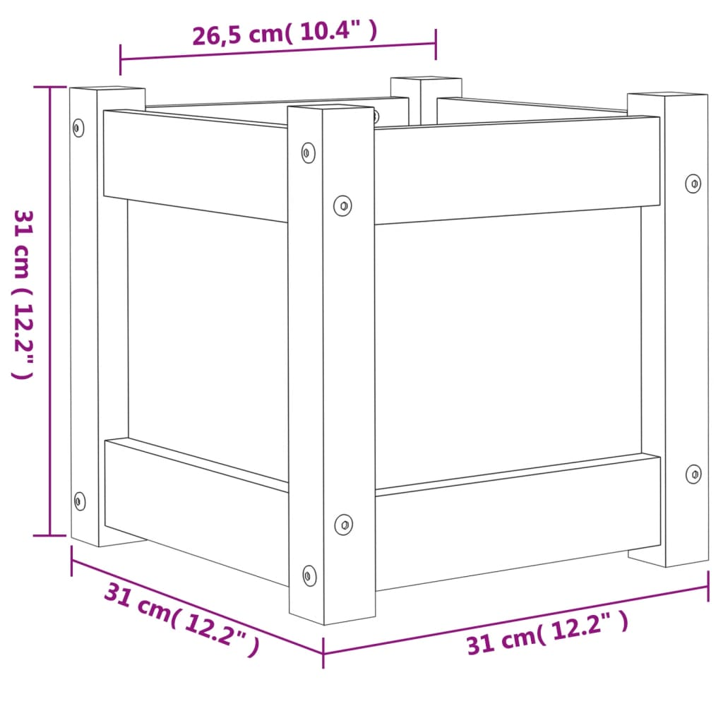 White Solid Pine Garden Planters 