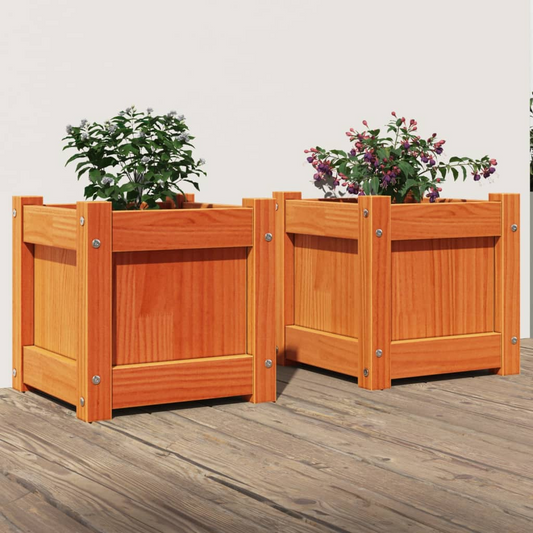 Set of 2 Wax Brown Garden Planters | Jscapes Home and Garden