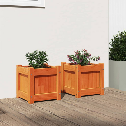 Set of 2 Wax Brown Garden Planters | Jscapes Home and Garden