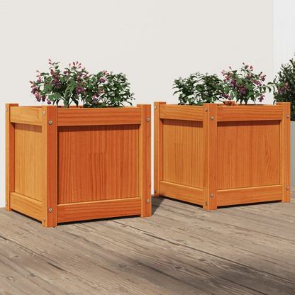 Set of 2 Solid Pine Garden Planters | Jscapes Home and Garden