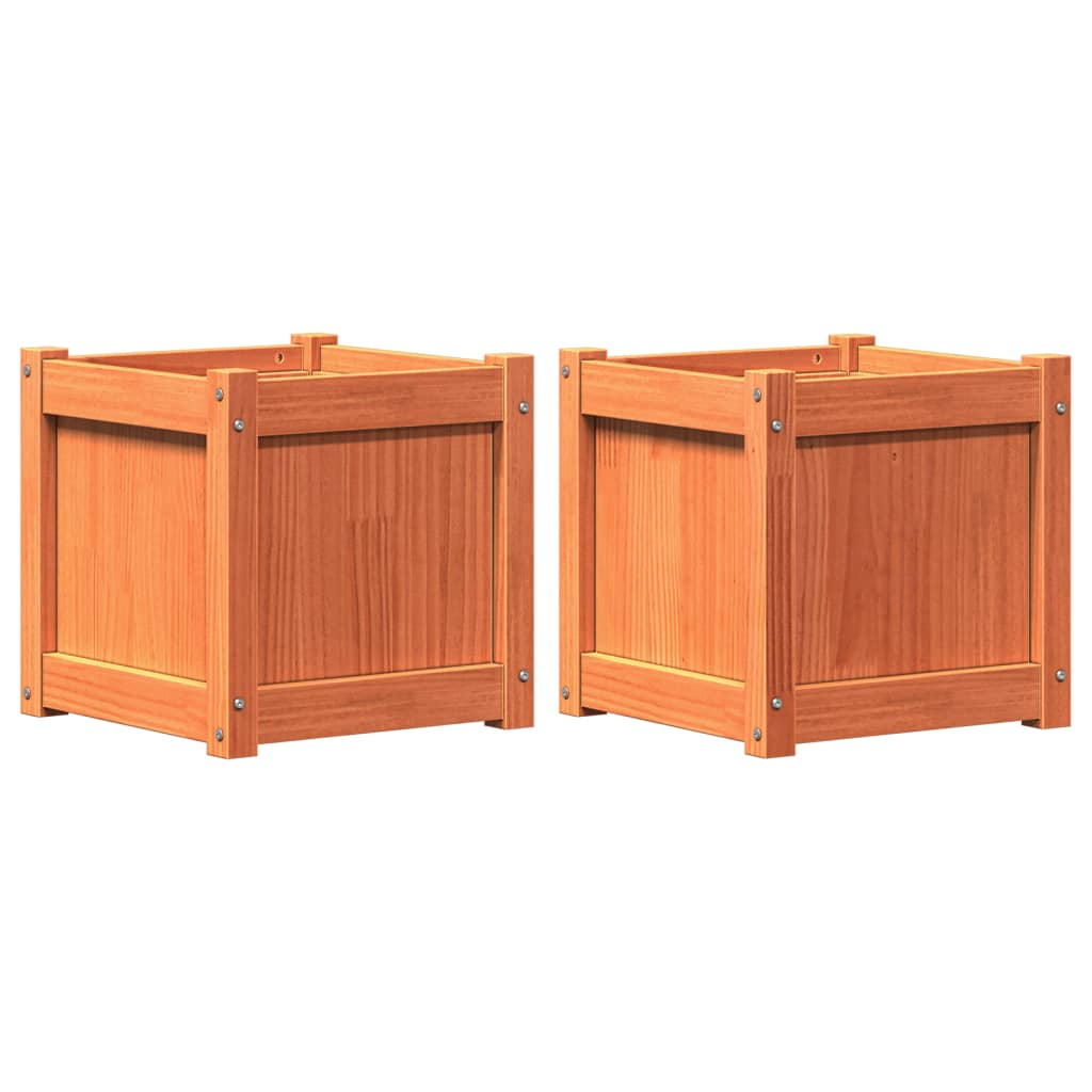 Set of 2 Solid Pine Garden Planters | Jscapes Home and Garden