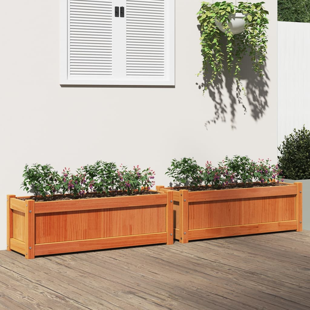 Set of 2 Solid Pine Garden Planters | Jscapes Home and Garden