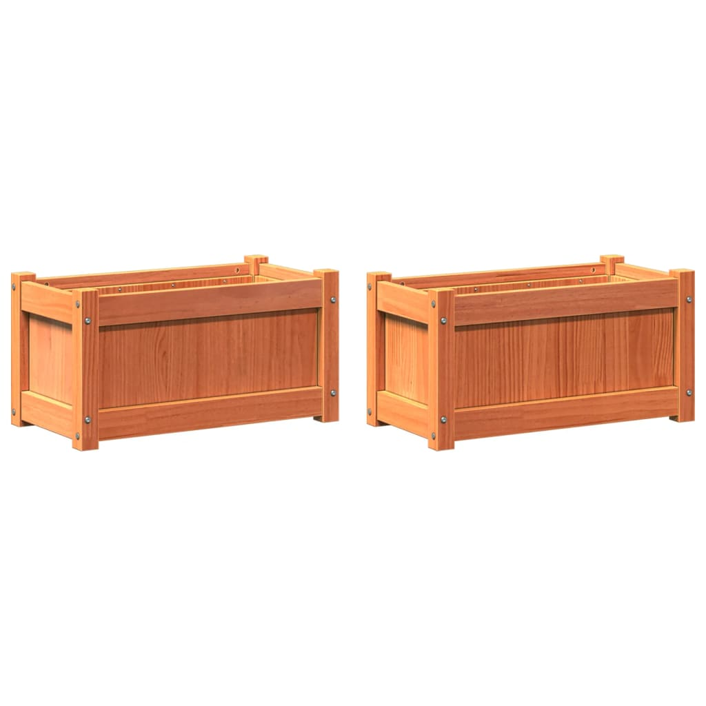 Set of 2 Solid Pine Garden Planters | Jscapes Home and Garden