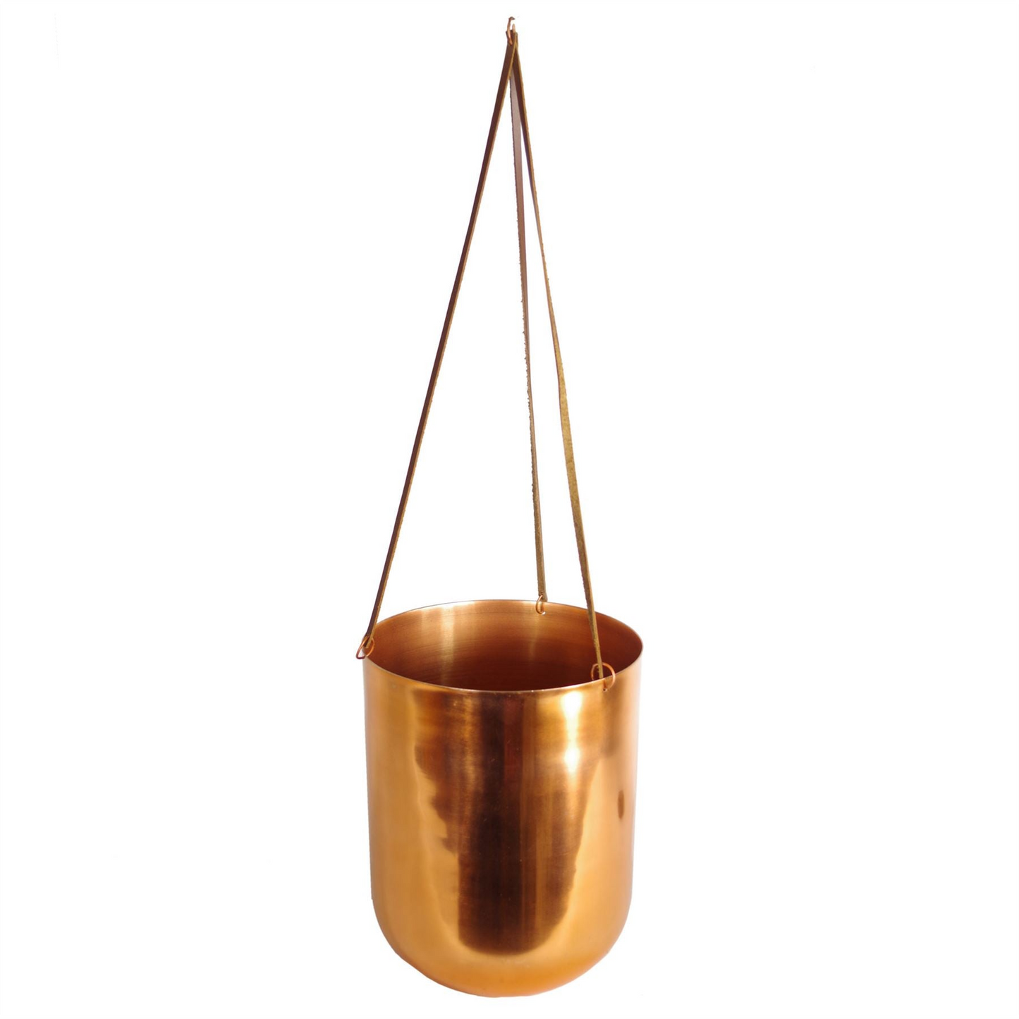 Hanging Copper Planter and Artificial Fern Plant