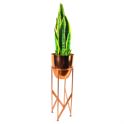 Silver Tall Design Metal Plant Planter