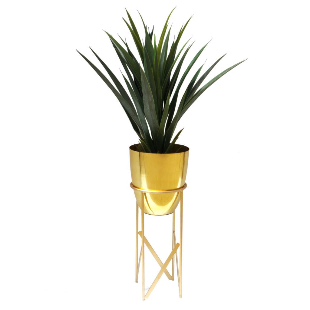 Silver Tall Design Metal Plant Planter