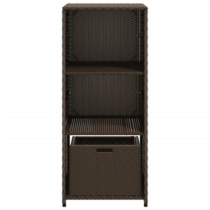 Brown Poly Rattan Garden Storage Cabinet 50x55x115 cm