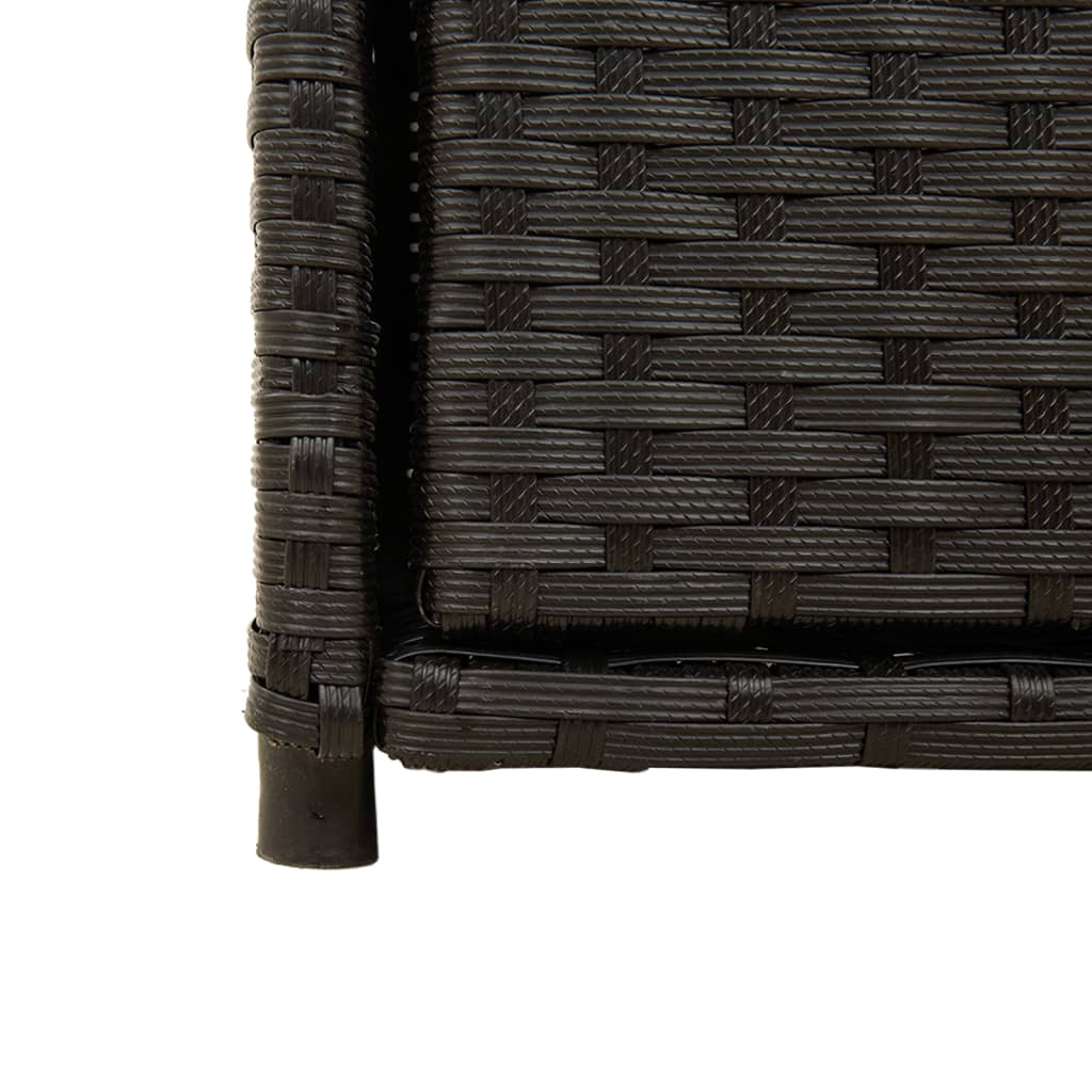 Black Poly Rattan Garden Storage Cabinet 55x55x111 cm