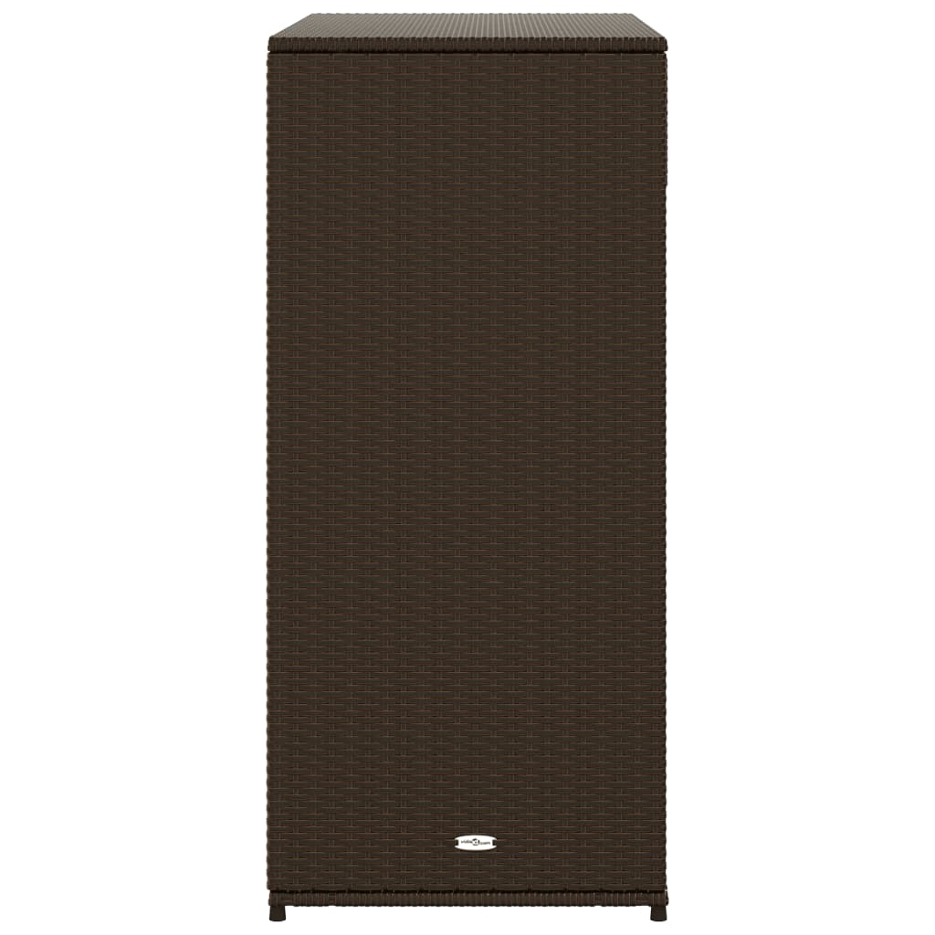  Brown Poly Rattan Garden Storage Cabinet  105x55x113 cm