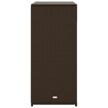  Brown Poly Rattan Garden Storage Cabinet  105x55x113 cm