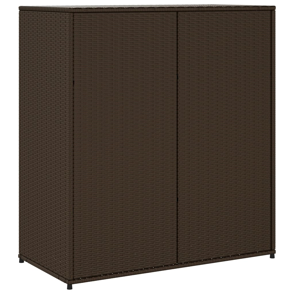  Brown Poly Rattan Garden Storage Cabinet  105x55x113 cm