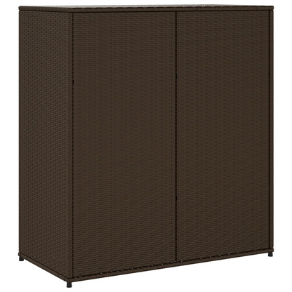  Brown Poly Rattan Garden Storage Cabinet  105x55x113 cm