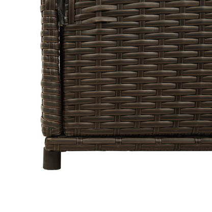  Brown Poly Rattan Garden Storage Cabinet  105x55x113 cm