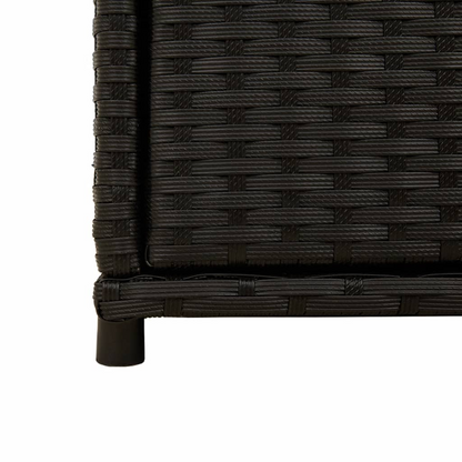  Black Poly Rattan Garden Storage Cabinet 105x55x113 cm