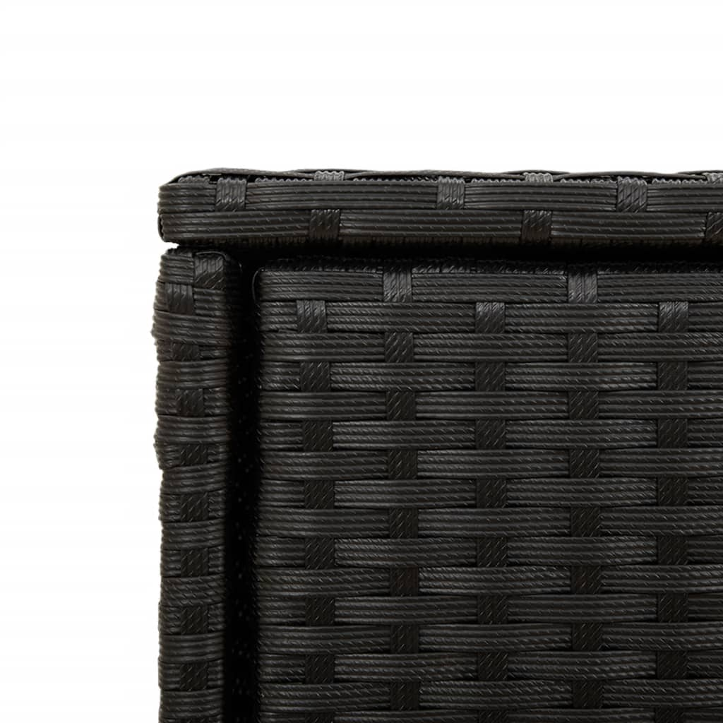  Black Poly Rattan Garden Storage Cabinet 105x55x113 cm