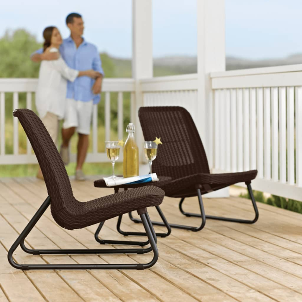 Keter Rio Cappuccino Patio Furniture Set 3 Pieces