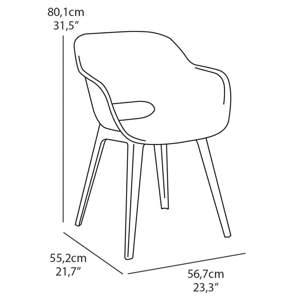 Grey Keter Akola Outdoor Chairs2 pcs