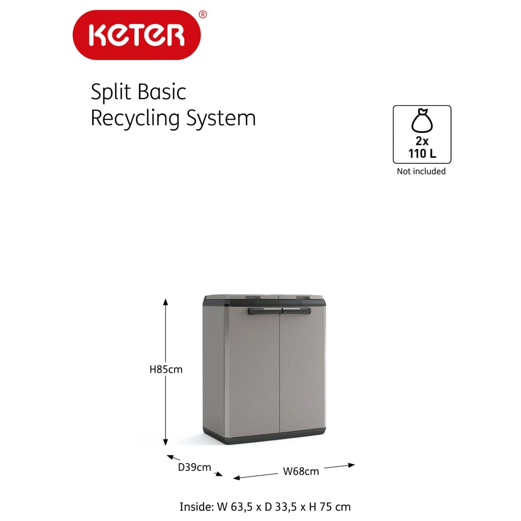 Keter “Split Basic” Recycling Cabinet | Jscapes