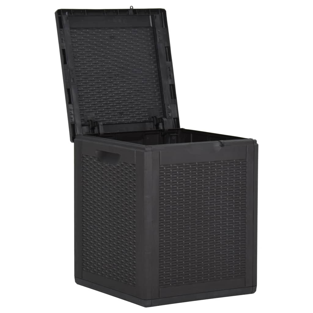 Black Rattan Garden Storage Box 90L