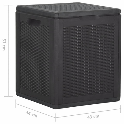 Black Rattan Garden Storage Box 90L