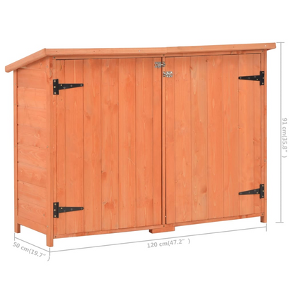 Garden Storage Shed 128x42x91 cm Wood