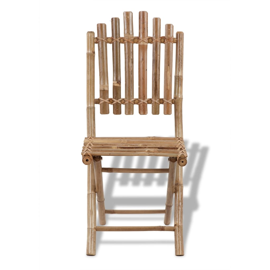 Set of 4 Foldable Bamboo Outdoor Chairs