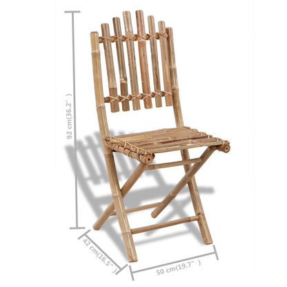 Set of 4 Foldable Bamboo Outdoor Chairs