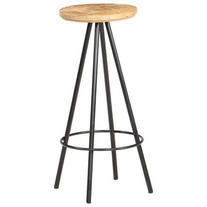 Rough Mango Wood Bar Stools 4 pcs