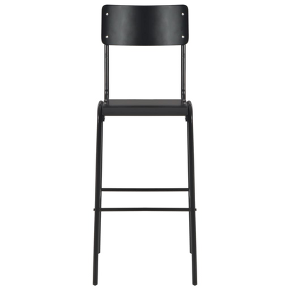 Black Solid Plywood Steel Bar Chairs 4 pcs 