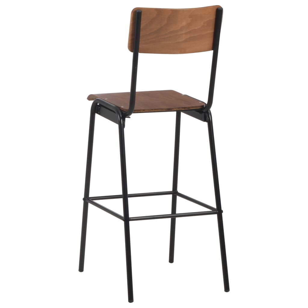 Solid Plywood Steel Bar Chairs 6 pcs