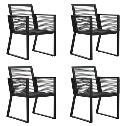 5 Piece Black PVC Rattan Outdoor Dining Set