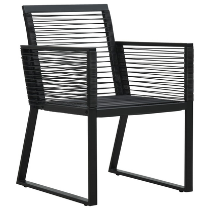 5 Piece Black PVC Rattan Outdoor Dining Set