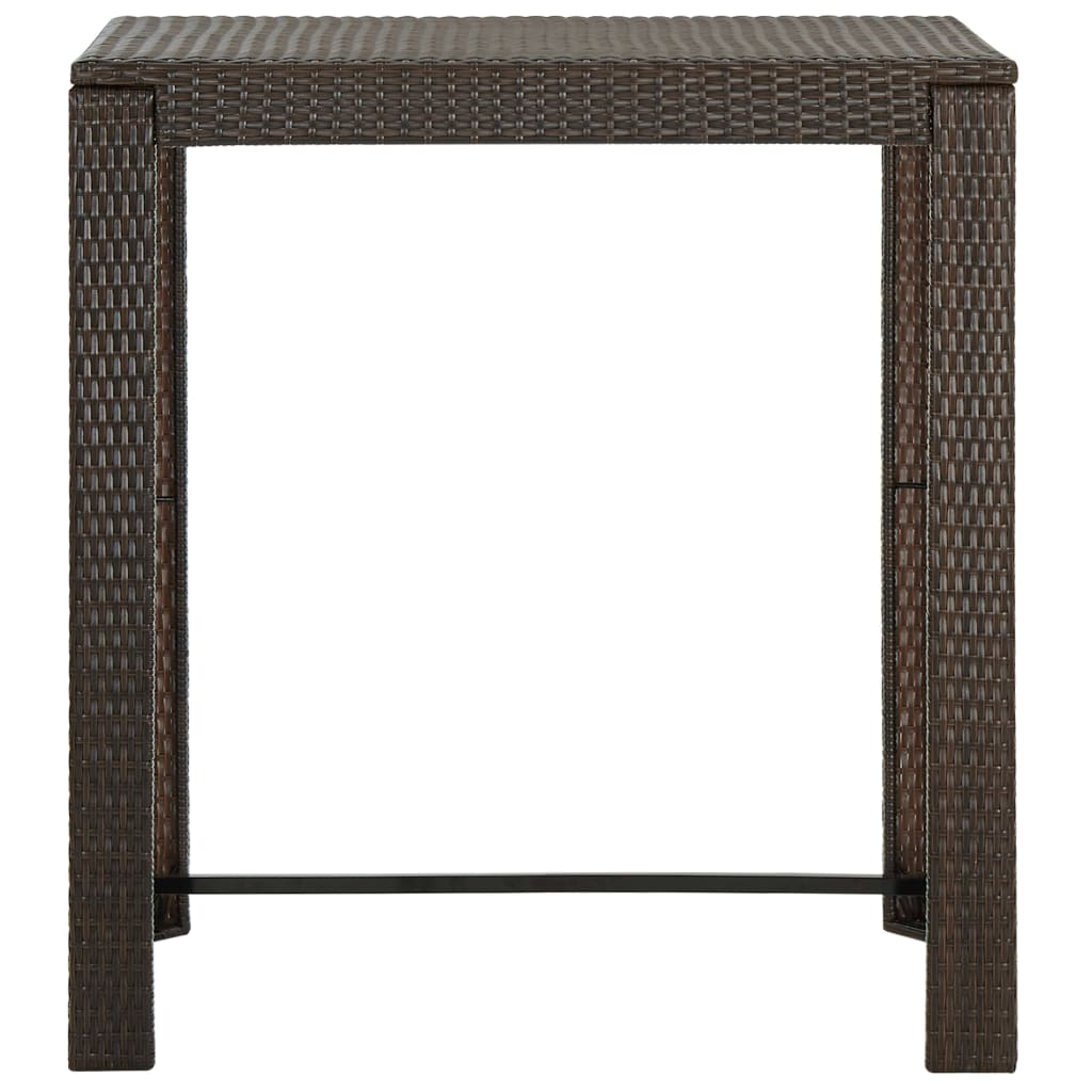 Brown Poly Rattan 5 Piece Outdoor Bar Set with Armrest