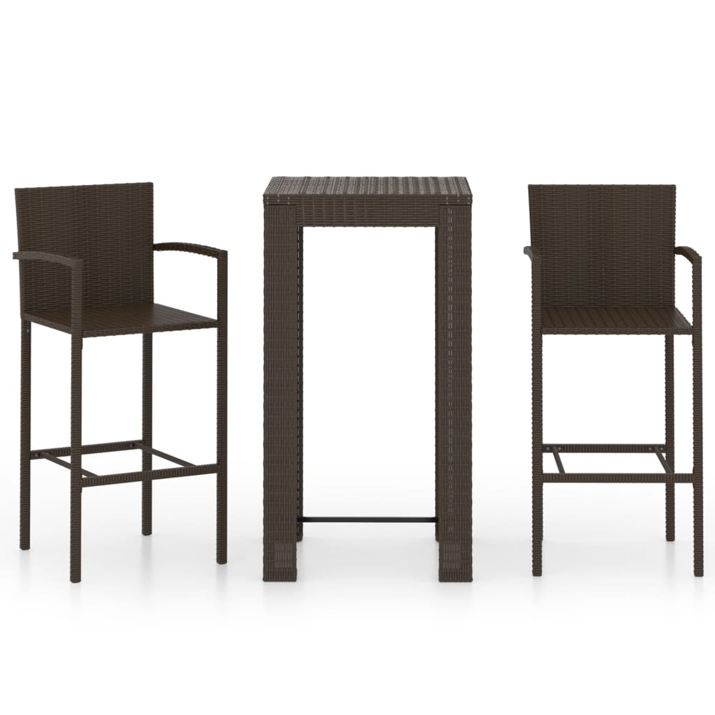 3 Piece Outdoor Bar Set with Armrest | Jscapes Home and Garden