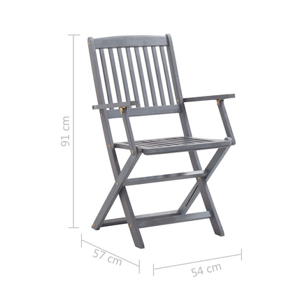   Solid Acacia Wood Folding Outdoor Chairs 6 pcs