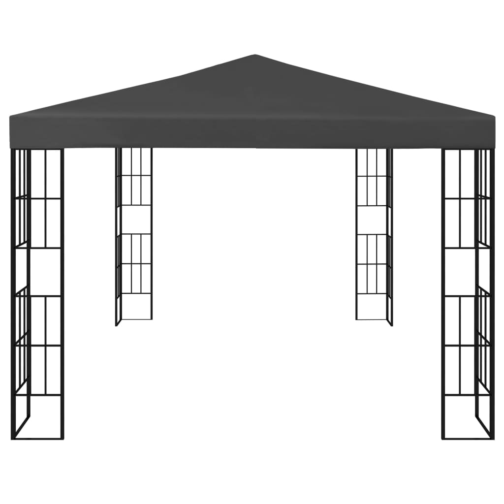 Anthracite Gazebo with LED String Lights