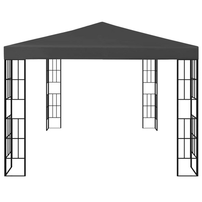 Anthracite Gazebo with LED String Lights