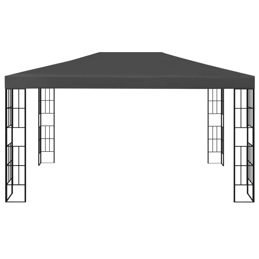 Anthracite Gazebo with LED String Lights