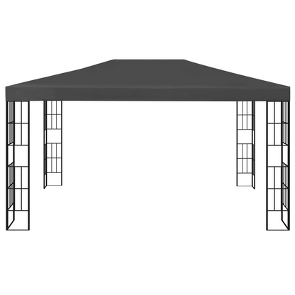 Anthracite Gazebo with LED String Lights