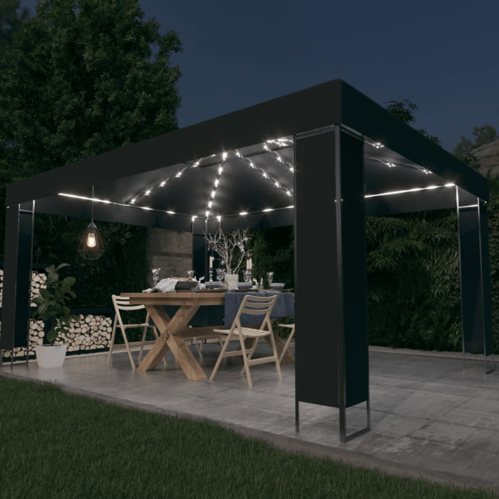 Gazebo with LED String Lights