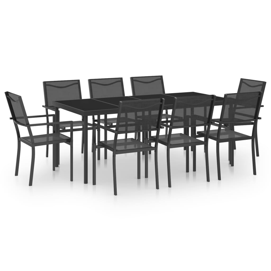 Large 9 Piece Outdoor Dining Set Steel