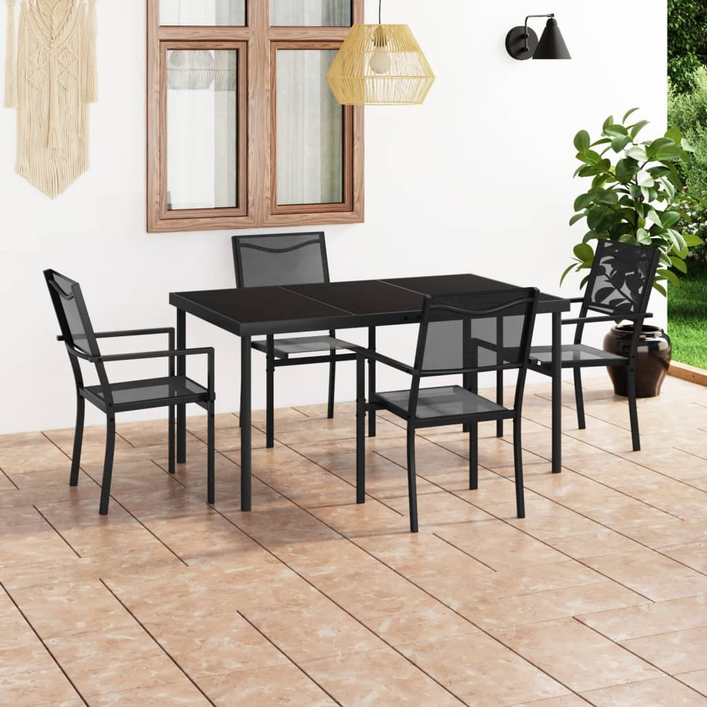 Large 5 Piece Steel Outdoor Dining Set