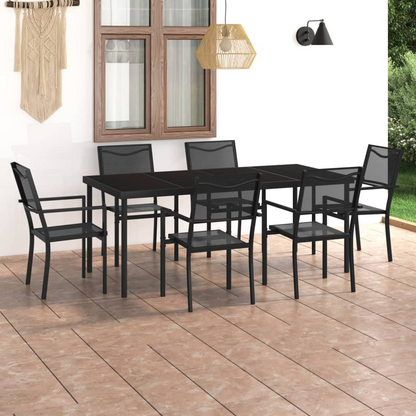 7 Piece Steel Outdoor Dining Set