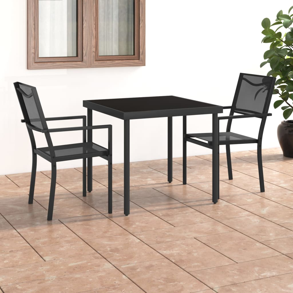 3 Piece Steel Outdoor Dining Set