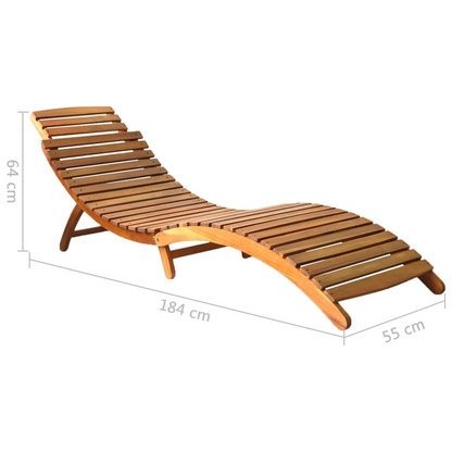  Solid Acacia Wood Sun Loungers 2 pcs