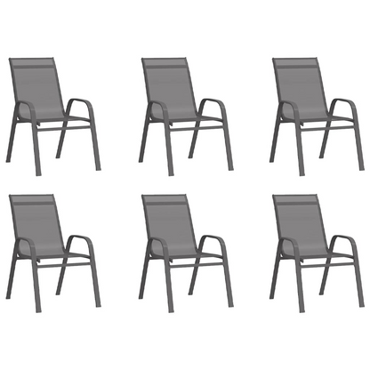 7 Piece Grey and Black Garden Dining Set