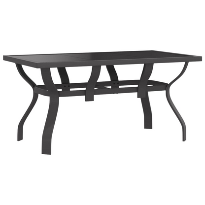 7 Piece Grey and Black Garden Dining Set