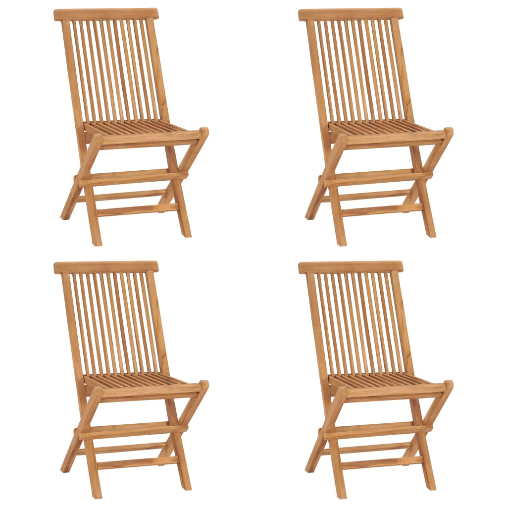 5 Piece Solid Teak Wood Folding Outdoor Dining Set