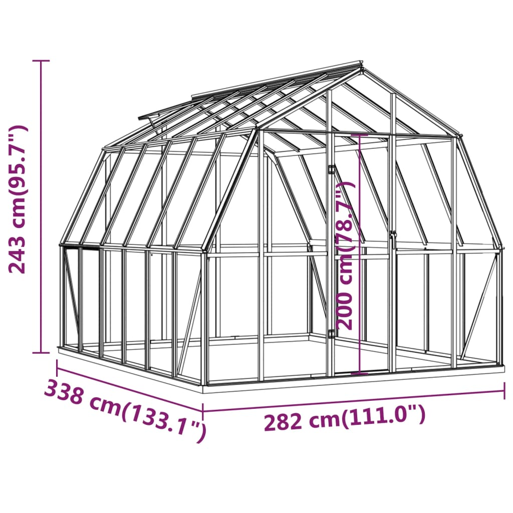 Greenhouse with Base Frame 9.53 m²